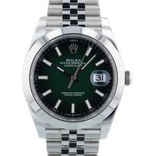 Gents Rolex Datejust 41 126300 Steel case with Green Ombre dial