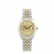 Ladies Rolex DateJust 31 178273 18ct Yellow Gold Stainless Steel case with Gilt Diamond dial