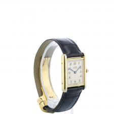Gents Cartier Tank W1002753 G/P case with White dial