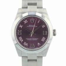 Ladies Rolex Oyster Perpetual 31 177200 Steel case with Red Grape dial