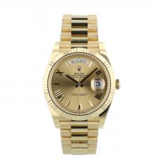 Gents Rolex Day Date 40 228238 18ct Yellow Gold case with Champagne dial