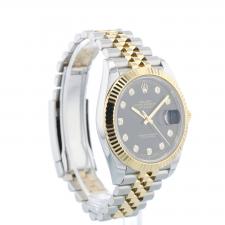 Gents Rolex Datejust 41 126333 18ct Yellow Gold Stainless Steel case with Black Diamond dial