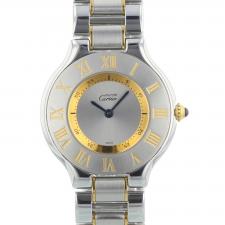 Ladies Cartier Must 21 1330 18ct Yellow Gold   Stainless Steel case with Silver dial