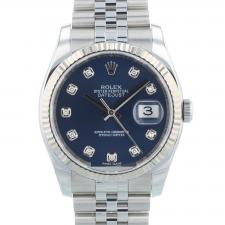 Gents Rolex Datejust 116234 Steel case with Blue Diamond Dial dial