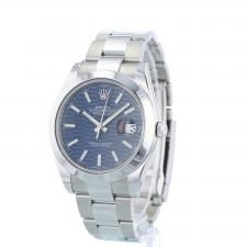 Gents Rolex Datejust 41 126300 Steel case with Blue Fluted Motif dial