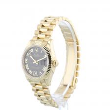 Ladies Rolex DateJust 31 278278 18ct Yellow Gold case with Dark Grey Diamond Set dial