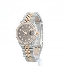 Ladies Rolex Datejust 31 278381RBR 18ct Rose Gold   Stainless Steel case with Chocolate Diamond Set dial