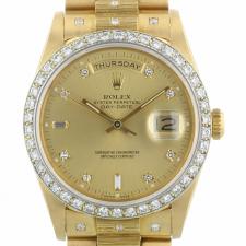 Gents Rolex Day Date 18248 18ct Yellow Gold case with Gilt Diamond dial