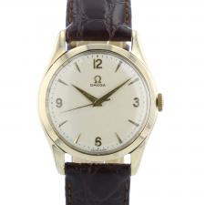 Gents Omega Dress 9 CT case with Silver dial