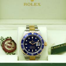 Gents Rolex Submariner Date 16613 18ct Yellow Gold Stainless Steel case with Blue dial