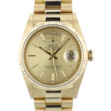 Gents Rolex Day Date 18038 18ct Yellow Gold case with Champagne Tapestry dial