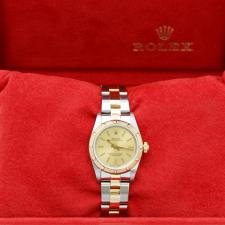 Ladies Rolex Oyster Perpetual 76233 18ct Yellow Gold Stainless Steel case with Gilt dial