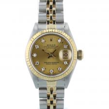 Ladies Rolex DateJust 69173 18ct Yellow Gold Stainless Steel case with Gilt Diamond dial
