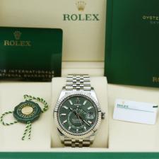 Gents Rolex Sky Dweller 336934 Stainless Steel case with Green dial