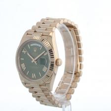 Gents Rolex Day Date 40 228235 18ct Rose Gold case with Olive dial