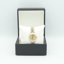 Ladies Rolex DateJust 69173 18ct Yellow Gold Stainless Steel case with Champagne Diamond Set dial
