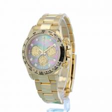 Gents Rolex Daytona 116508 18ct Yellow Gold case with Black MOP Diamond Set dial
