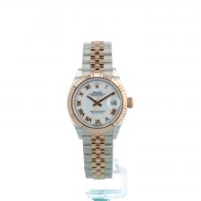 Ladies Rolex DateJust 28 279171 18ct Rose Gold   Stainless Steel case with White dial