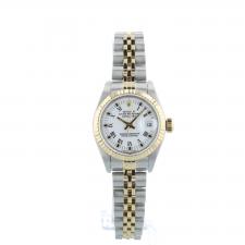 Ladies Rolex Datejust 69173 18ct Yellow Gold Stainless Steel case with White dial