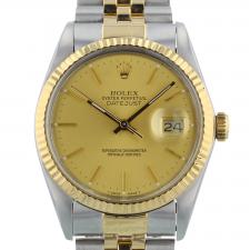 Gents Rolex Datejust 36 16013 18ct Yellow Gold   Stainless Steel case with Gilt dial