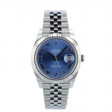 Gents Rolex Datejust 41 126334 Stainless Steel case with Blue Azzurro dial