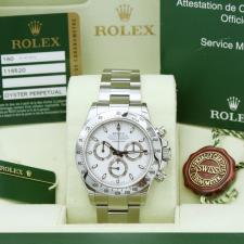 Gents Rolex Daytona 116520 Stainless Steel case with White dial