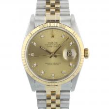 Gents Rolex DateJust 16233 18ct Yellow Gold   Stainless Steel case with Champagne Diamond Set dial