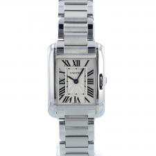Ladies Cartier Tank Anglaise 3485 Steel case with Silver dial