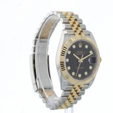 Gents Rolex Datejust 126333 18ct Yellow Gold   Stainless Steel case with Black Diamond Set  dial