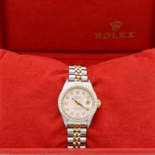 Ladies Rolex Datejust 69173 18ct Yellow Gold   Stainless Steel case with Pink Diamond dial