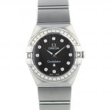 Ladies Omega Constellation 12315246051001 Steel case with Black Diamond dial
