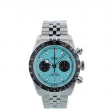 Gents Tudor Black Bay Chrono 79360N Steel case with Flamingo Blue dial