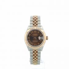 Ladies Rolex DateJust 28 279171 18ct Rose Gold   Stainless Steel case with Brown dial
