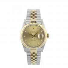 Gents Rolex DateJust 16233 18ct Yellow Gold   Stainless Steel case with Champagne Diamond Set dial