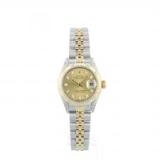 Ladies Rolex Datejust 69173 18ct Yellow Gold   Stainless Steel case with Champagne Diamond Set dial