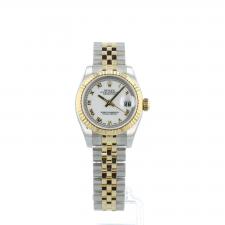 Ladies Rolex Datejust 179173 18ct Yellow Gold   Stainless Steel case with White dial
