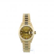 Ladies Rolex DateJust 69178 18ct Yellow Gold case with Gilt Diamond dial