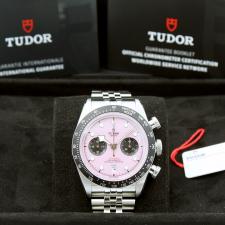 Gents Tudor Black Bay Chrono 79360N Steel case with Pink dial