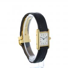 Ladies Cartier Tank 39768 Gold Plated case with Silver dial