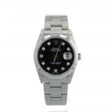 Gents Rolex Datejust 36 16234 Steel case with Black Diamond Set  dial