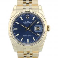 Gents Rolex Datejust 36 116238 18 CT case with Blue dial