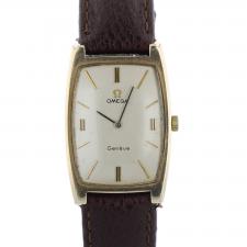 Gents Omega Geneve 9 CT case with Silver dial