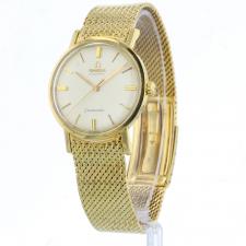 Gents Omega Seamaster  18ct Yellow Gold case with Silver dial