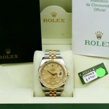 Gents Rolex Datejust 116233 18ct Yellow Gold Stainless Steel case with Champagne Diamond Set dial