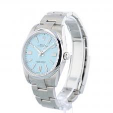Gents Rolex Oyster Perpetual 41 124300 Steel case with Turquoise Blue dial