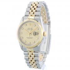 Gents Rolex DateJust 16233 18ct Yellow Gold Stainless Steel case with Champagne Diamond Set dial