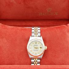 Ladies Rolex DateJust 69173 18ct Yellow Gold Stainless Steel case with MOP Diamond dial