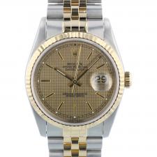 Gents Rolex Datejust 16233 18ct Yellow Gold   Stainless Steel case with Houndstooth dial