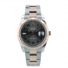 Gents Rolex Datejust 126331 18ct Rose Gold Stainless Steel case with Wimbledon dial