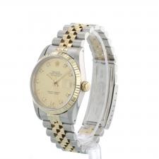 Gents Rolex Datejust 16233 18ct Yellow Gold   Stainless Steel case with Champagne Diamond Set dial